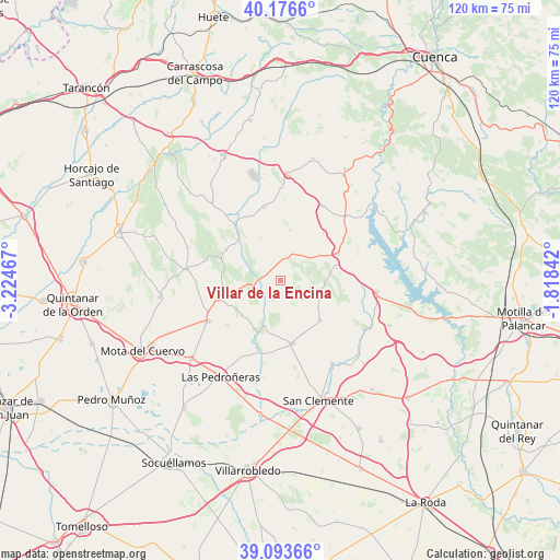 Villar de la Encina on map