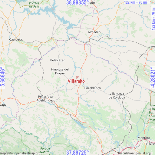 Villaralto on map