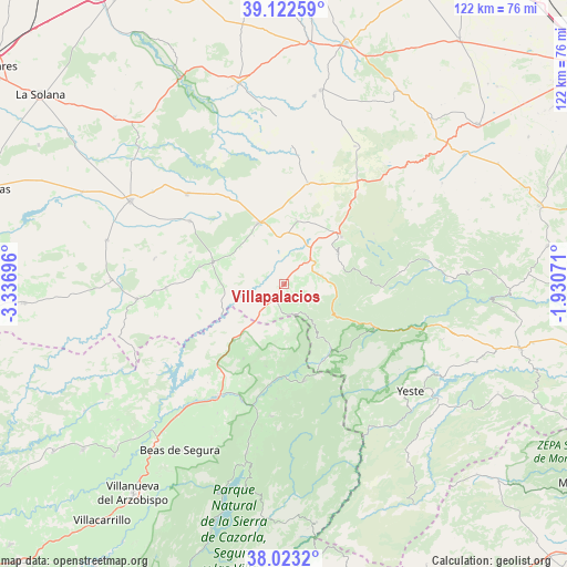 Villapalacios on map