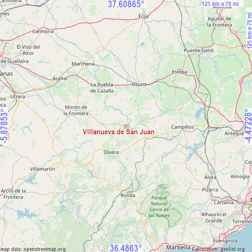 Villanueva de San Juan on map