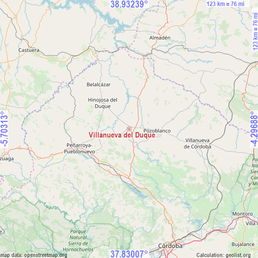 Villanueva del Duque on map