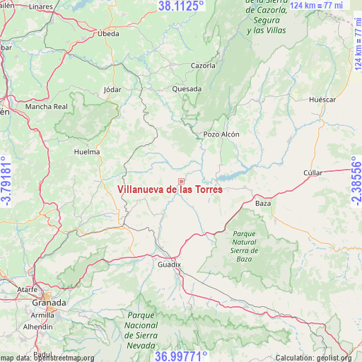 Villanueva de las Torres on map