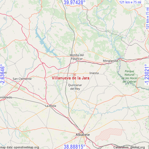Villanueva de la Jara on map