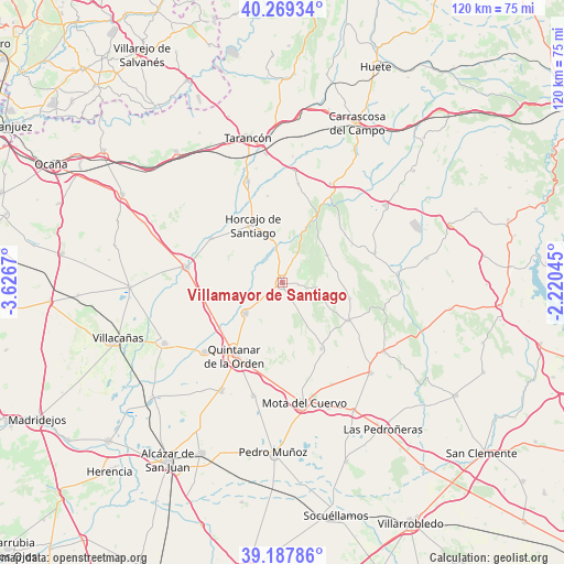 Villamayor de Santiago on map