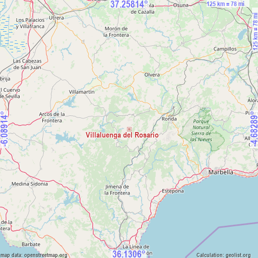Villaluenga del Rosario on map
