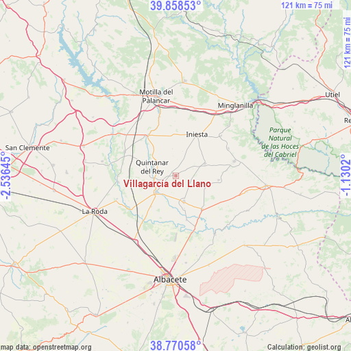 Villagarcía del Llano on map