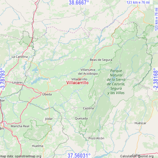 Villacarrillo on map