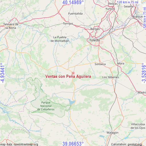 Ventas con Peña Aguilera on map