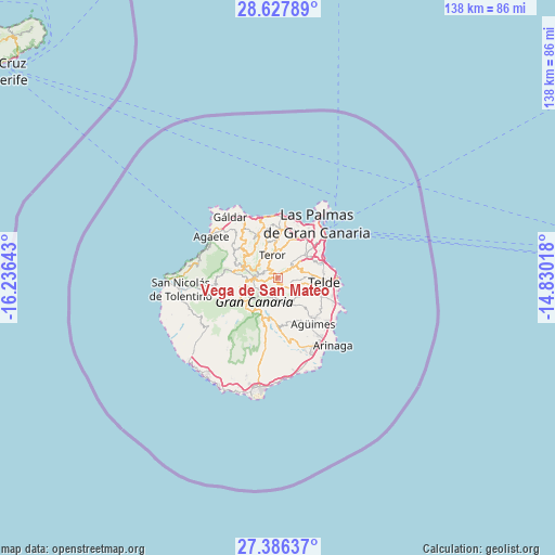 Vega de San Mateo on map
