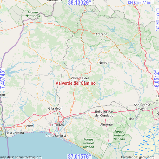 Valverde del Camino on map