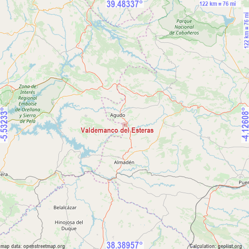 Valdemanco del Esteras on map