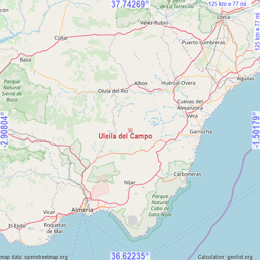 Uleila del Campo on map