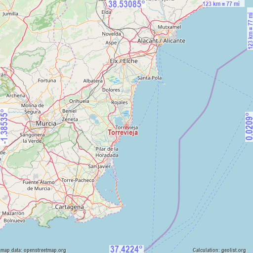 Torrevieja on map