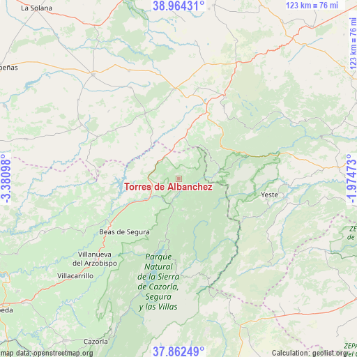 Torres de Albanchez on map
