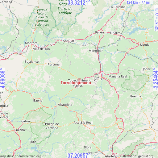 Torredonjimeno on map