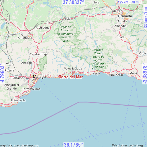 Torre del Mar on map