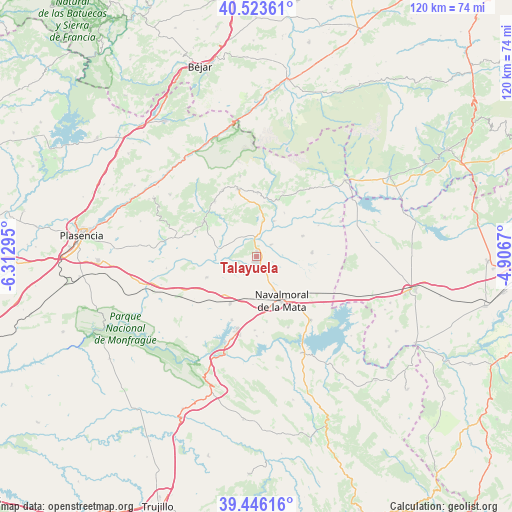 Talayuela on map