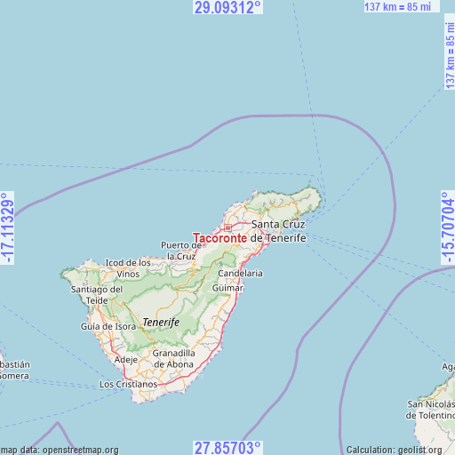 Tacoronte on map