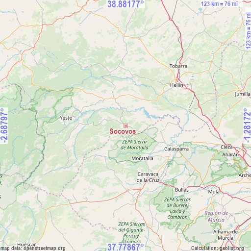 Socovos on map