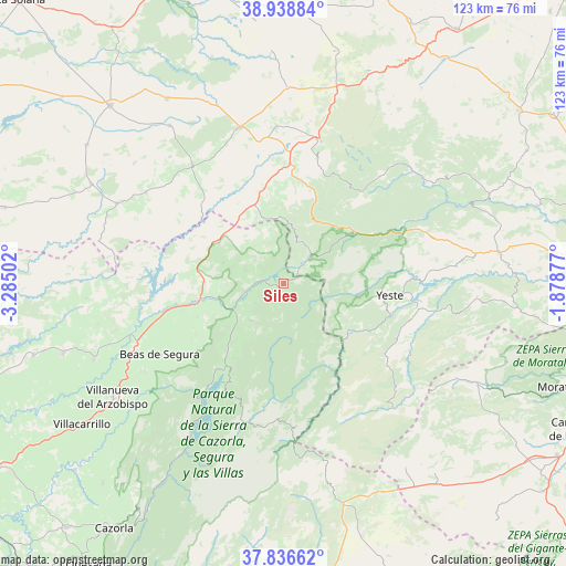 Siles on map
