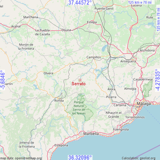 Serrato on map