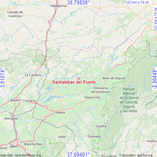 Santisteban del Puerto on map