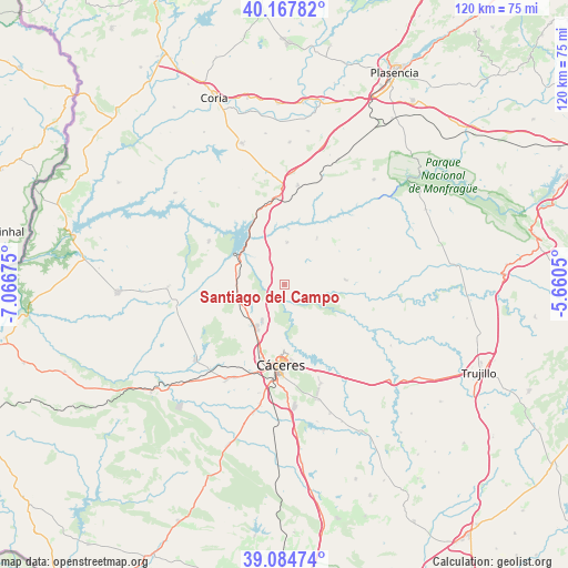 Santiago del Campo on map