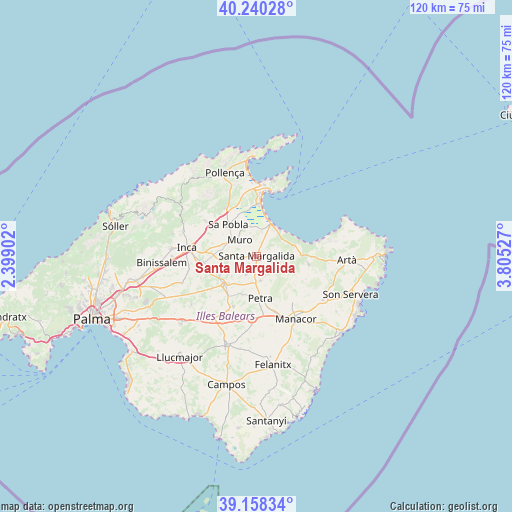 Santa Margalida on map