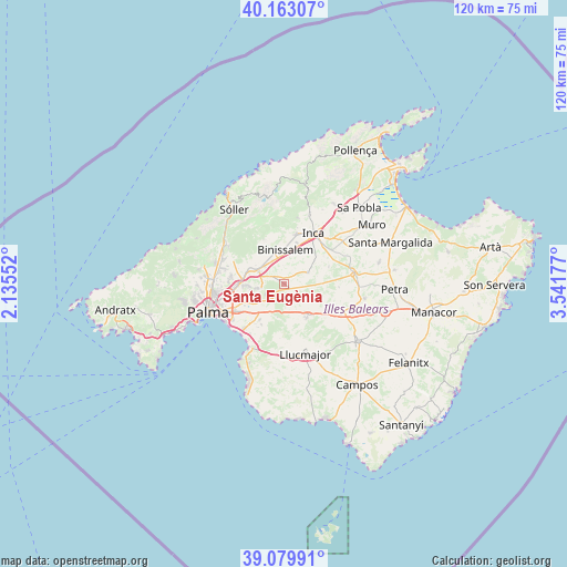 Santa Eugènia on map