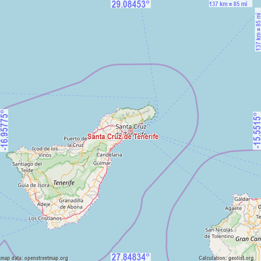 Santa Cruz de Tenerife on map