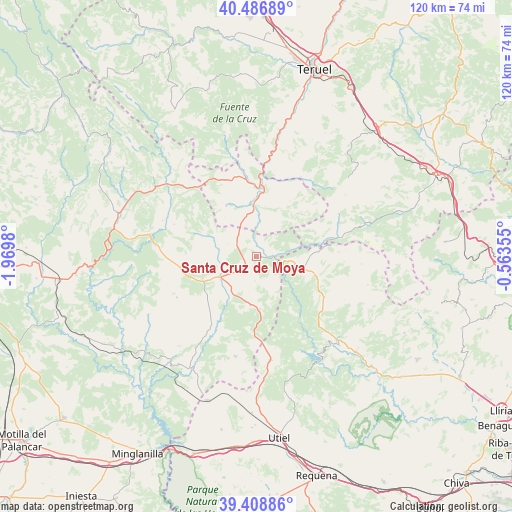 Santa Cruz de Moya on map