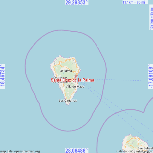 Santa Cruz de la Palma on map