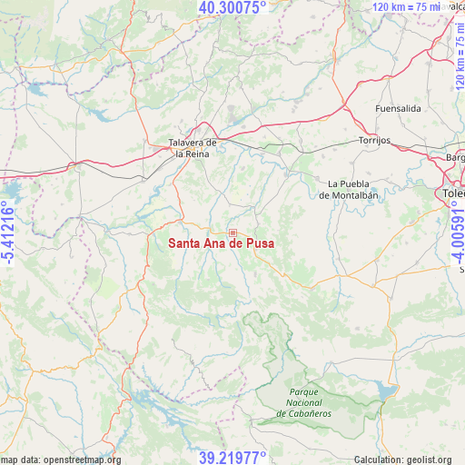 Santa Ana de Pusa on map