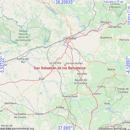 San Sebastián de los Ballesteros on map