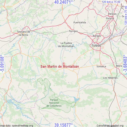 San Martín de Montalbán on map