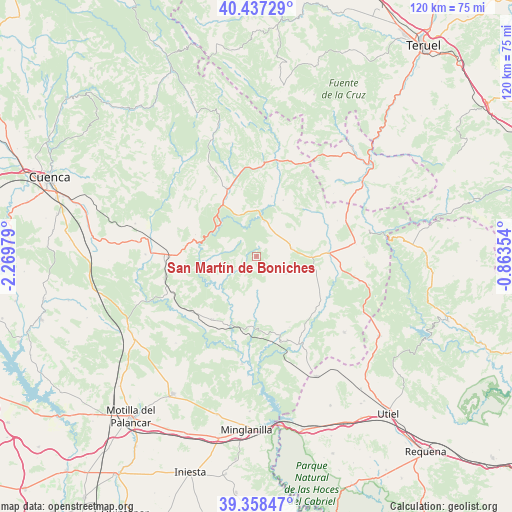 San Martín de Boniches on map