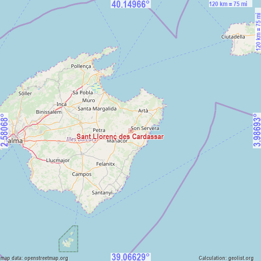 Sant Llorenç des Cardassar on map