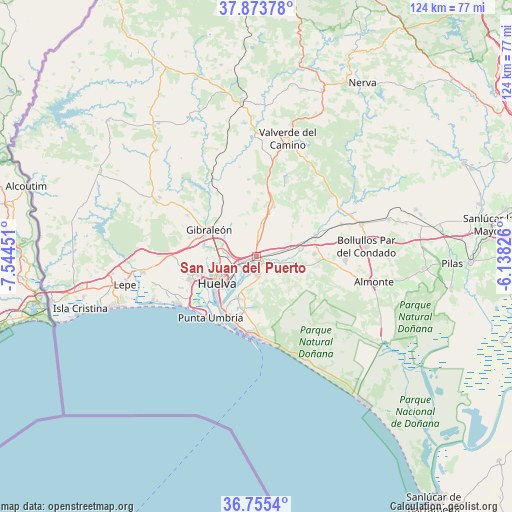 San Juan del Puerto on map