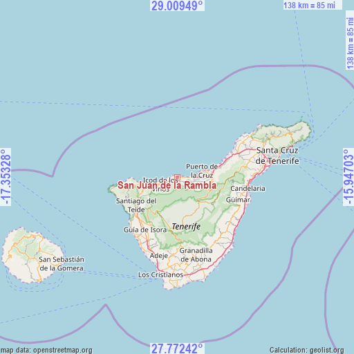 San Juan de la Rambla on map