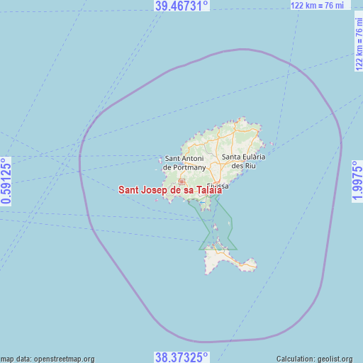 Sant Josep de sa Talaia on map
