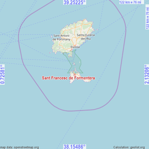 Sant Francesc de Formentera on map