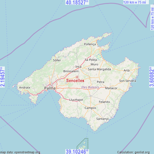 Sencelles on map