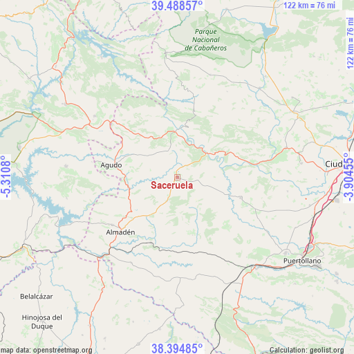 Saceruela on map