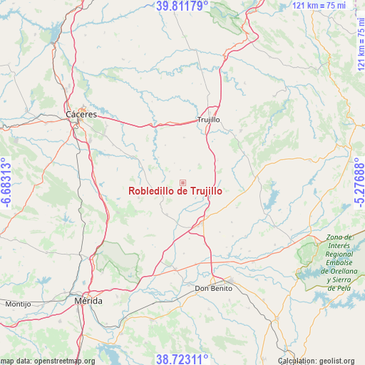 Robledillo de Trujillo on map