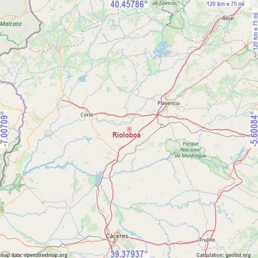 Ríolobos on map