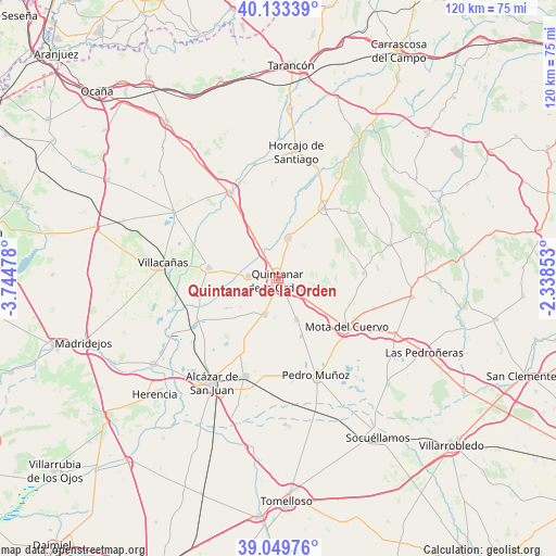 Quintanar de la Orden on map