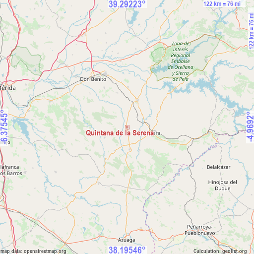 Quintana de la Serena on map