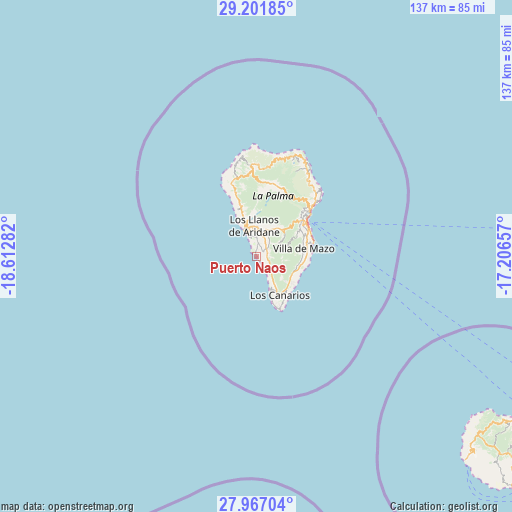 Puerto Naos on map