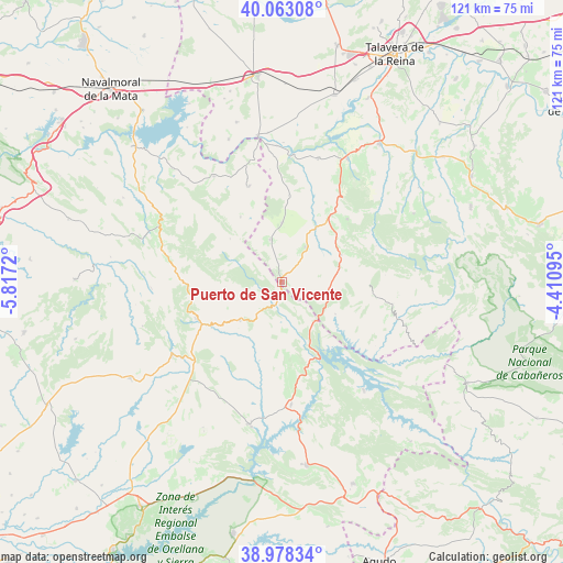 Puerto de San Vicente on map