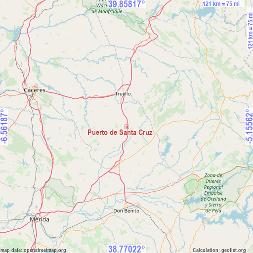 Puerto de Santa Cruz on map